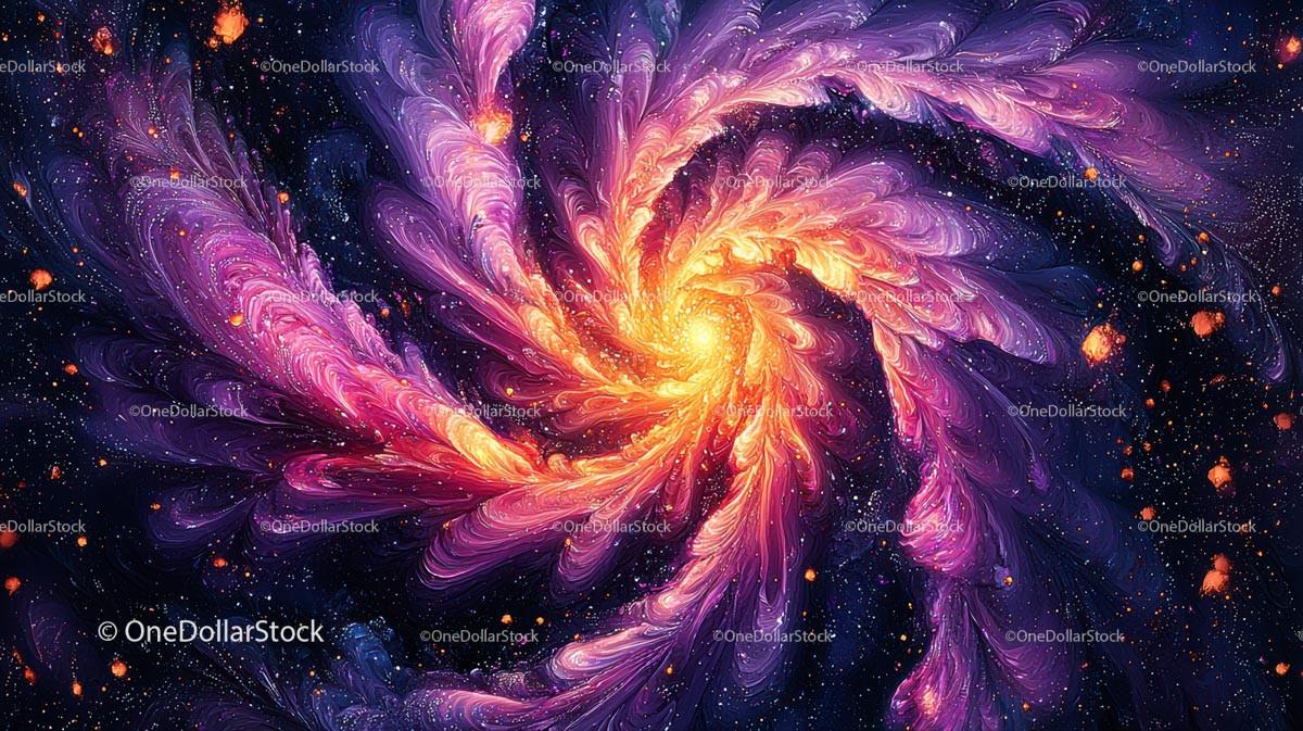 Vibrant Cosmic Spiral in Outer Space