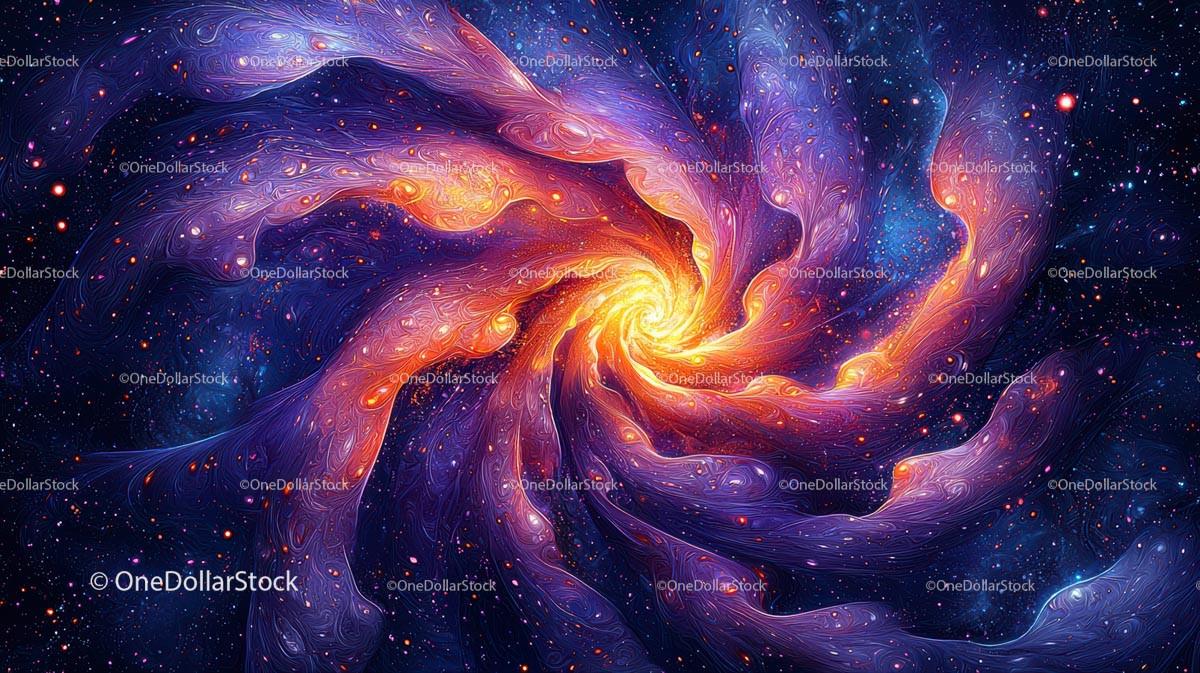 Vibrant Cosmic Spiral in Deep Space