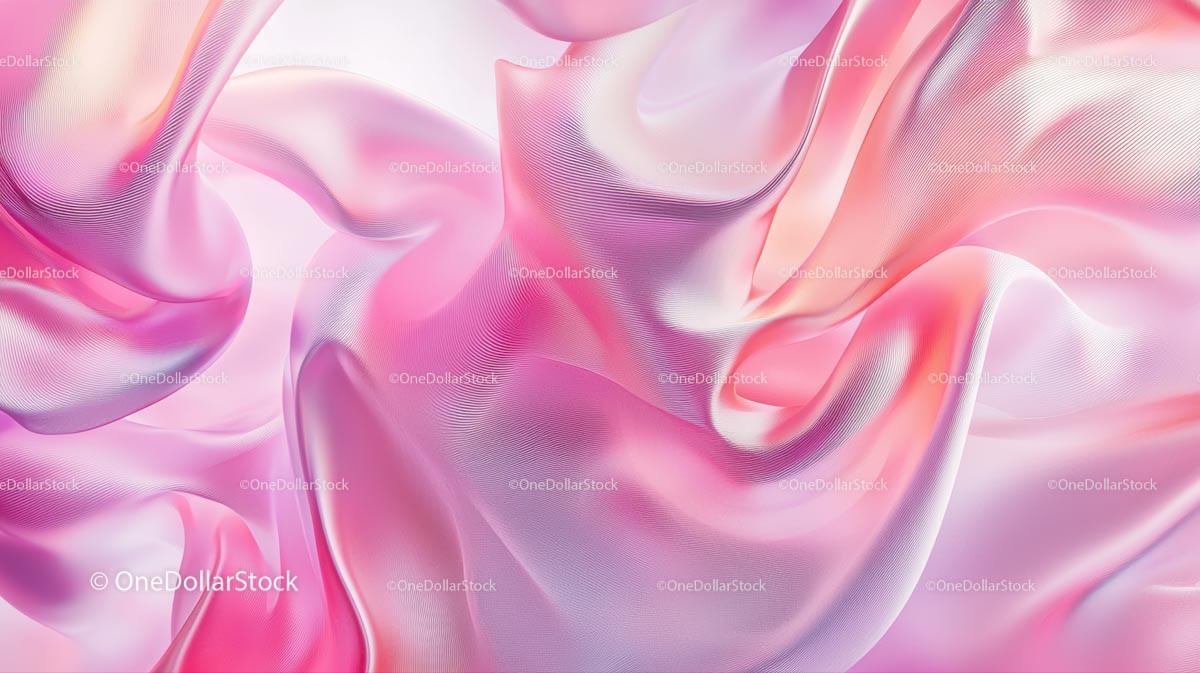Elegant Pink Silk Fabric with Flowing Waves