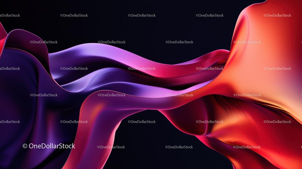 Flowing Red and Purple Fabric with Dynamic Movement
