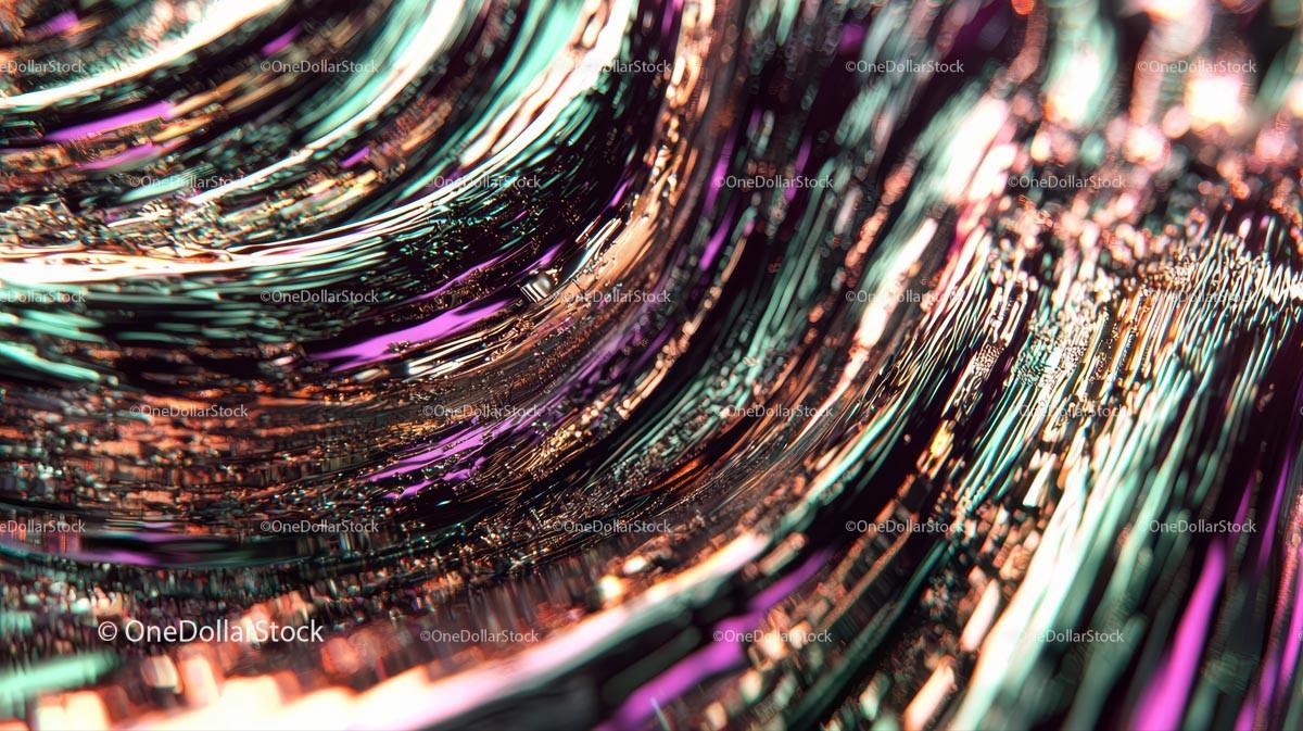 Vibrant Abstract Swirls with Iridescent Reflections