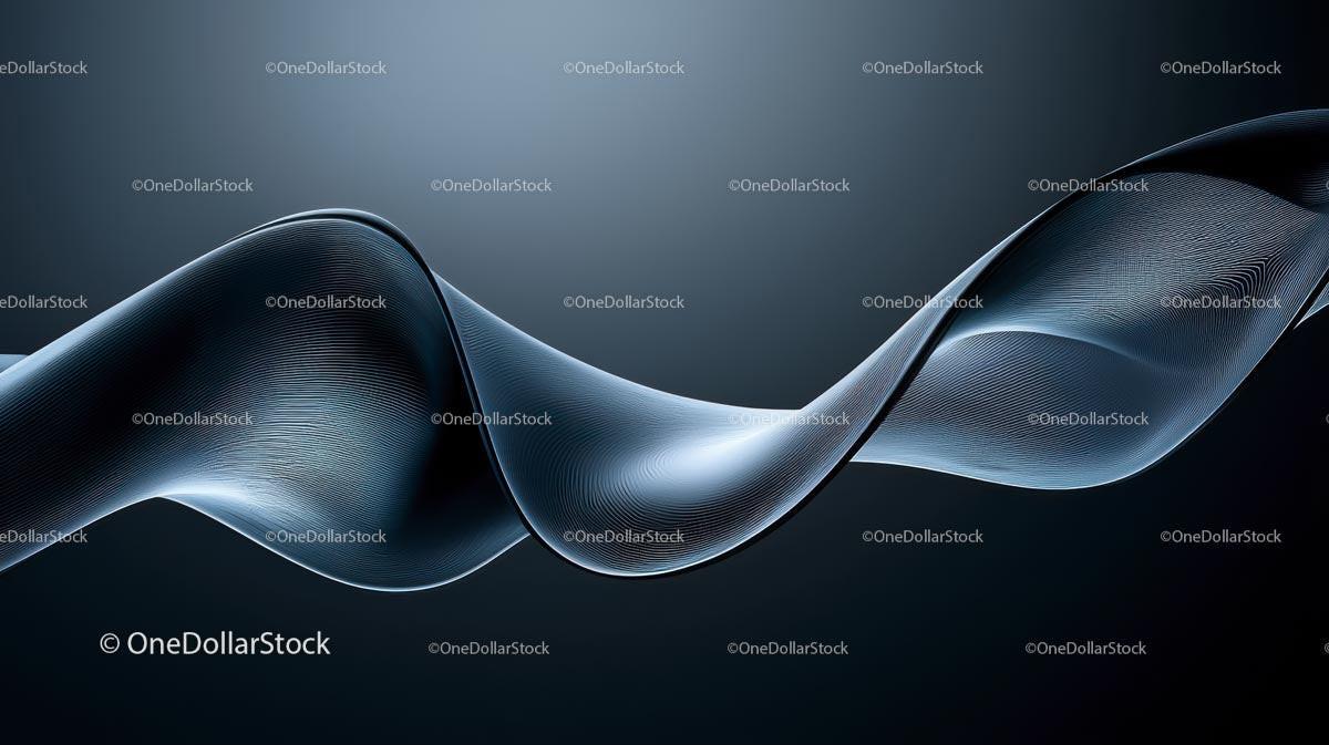 Elegant Blue Waves in Futuristic Abstract Design