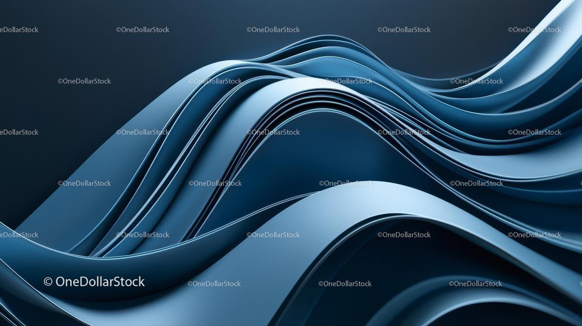 Abstract Blue Curves in Dynamic Fluid Motion