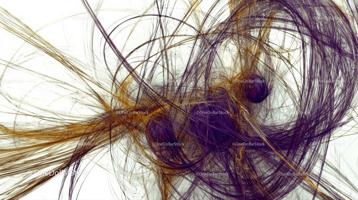 Abstract Digital Artwork with Swirling Lines in Vibrant Colors