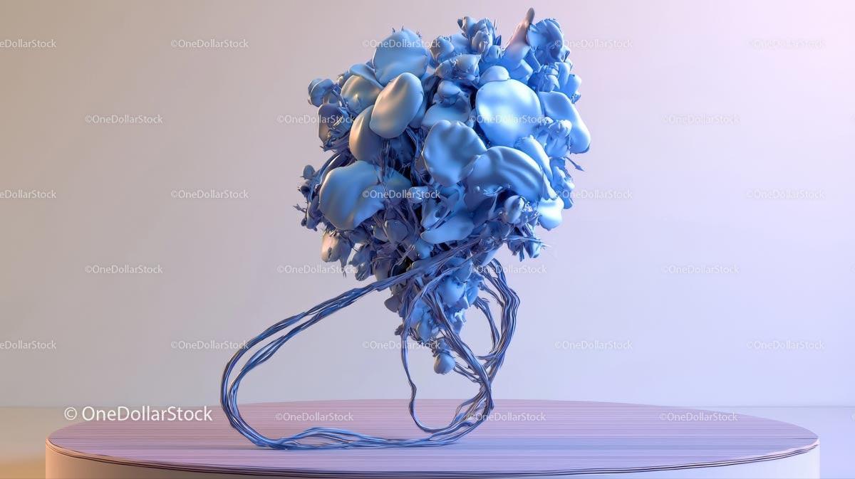Abstract Blue Sculpture with Modern Artistic Design