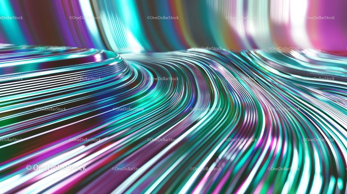 Futuristic Abstract Waves with Vibrant Gradient Lines