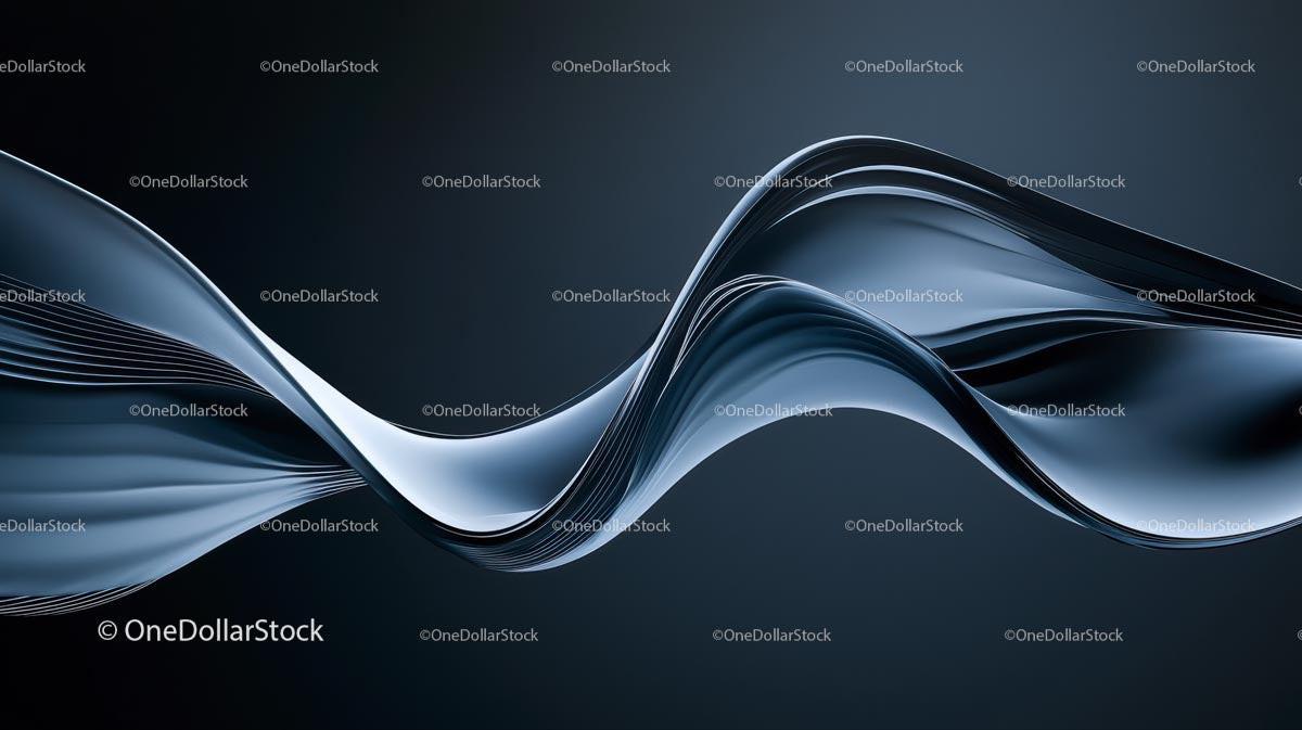 Abstract Fluid Wave with Glossy Blue Texture