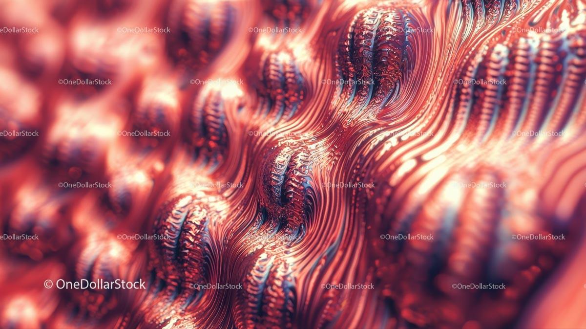 Futuristic Metallic Wave Texture in Vibrant Colors