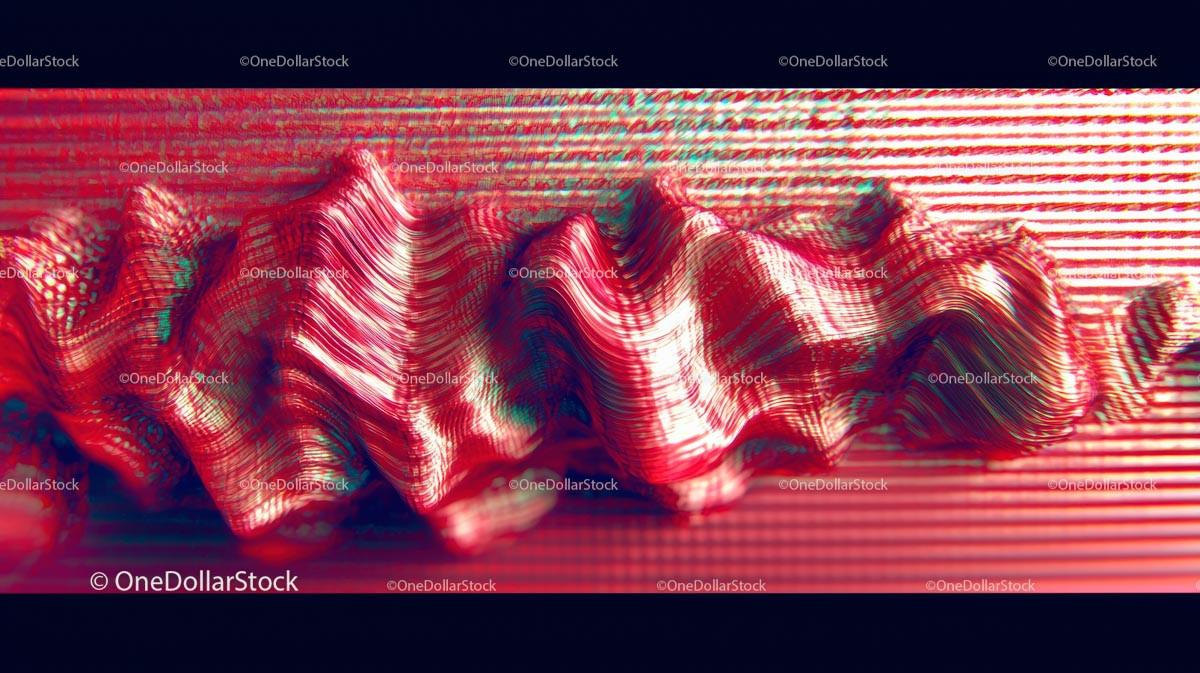 Abstract Digital Wave in Vibrant Red Tones