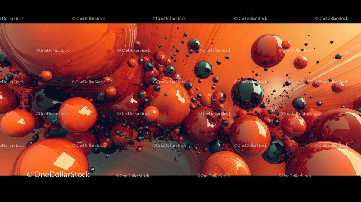 Glossy 3D Spheres in Vibrant Orange Tones