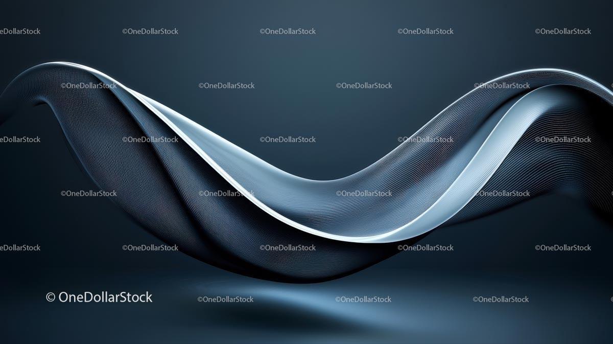 Elegant Blue Wave Abstract Art with Dynamic Flow
