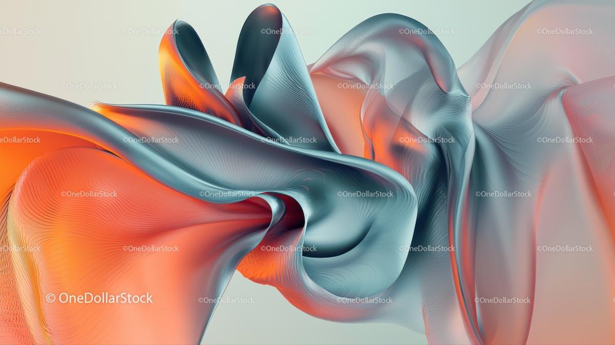 Dynamic Abstract Flow with Vibrant Orange and Blue Waves