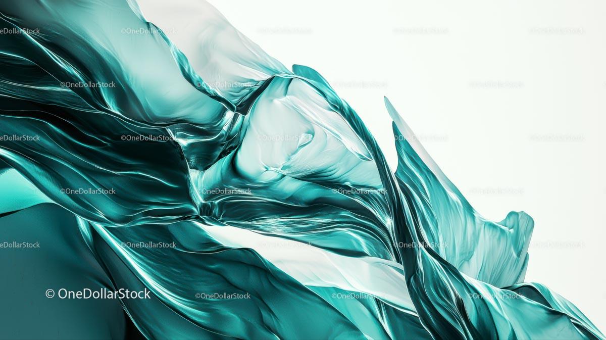 Fluid Motion in Turquoise Abstract Art