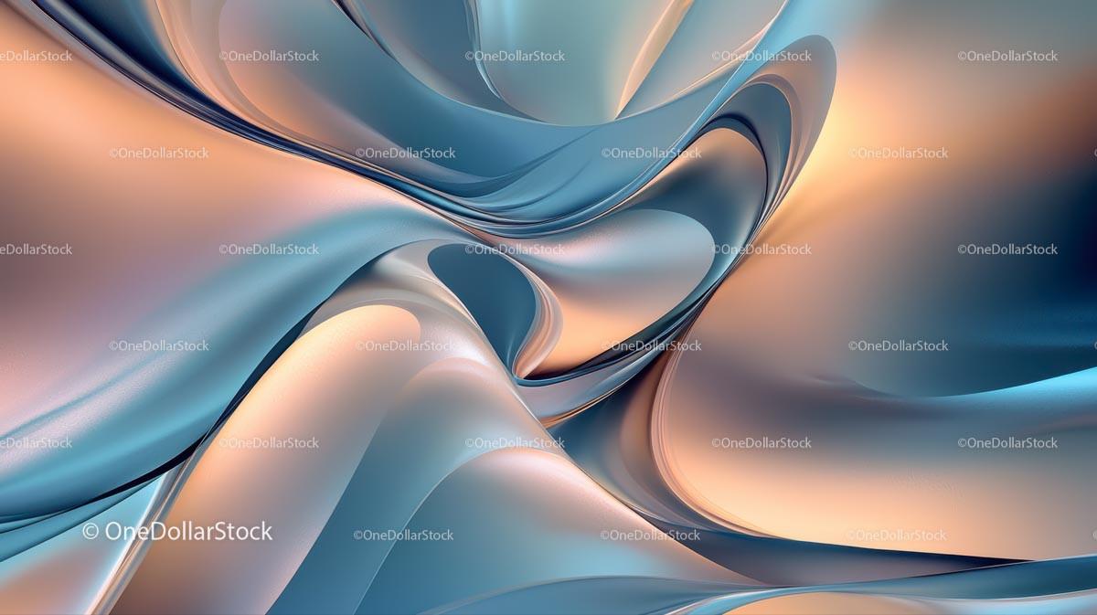 Abstract Fluid Design with Smooth Pastel Curves