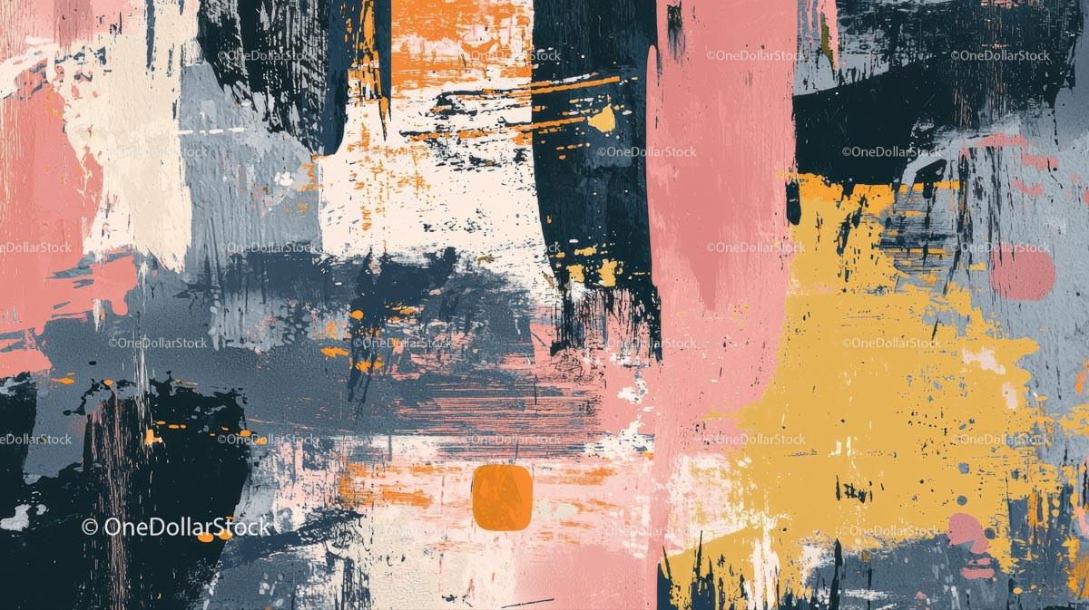 Dynamic Abstract Art with Bold Brushstrokes