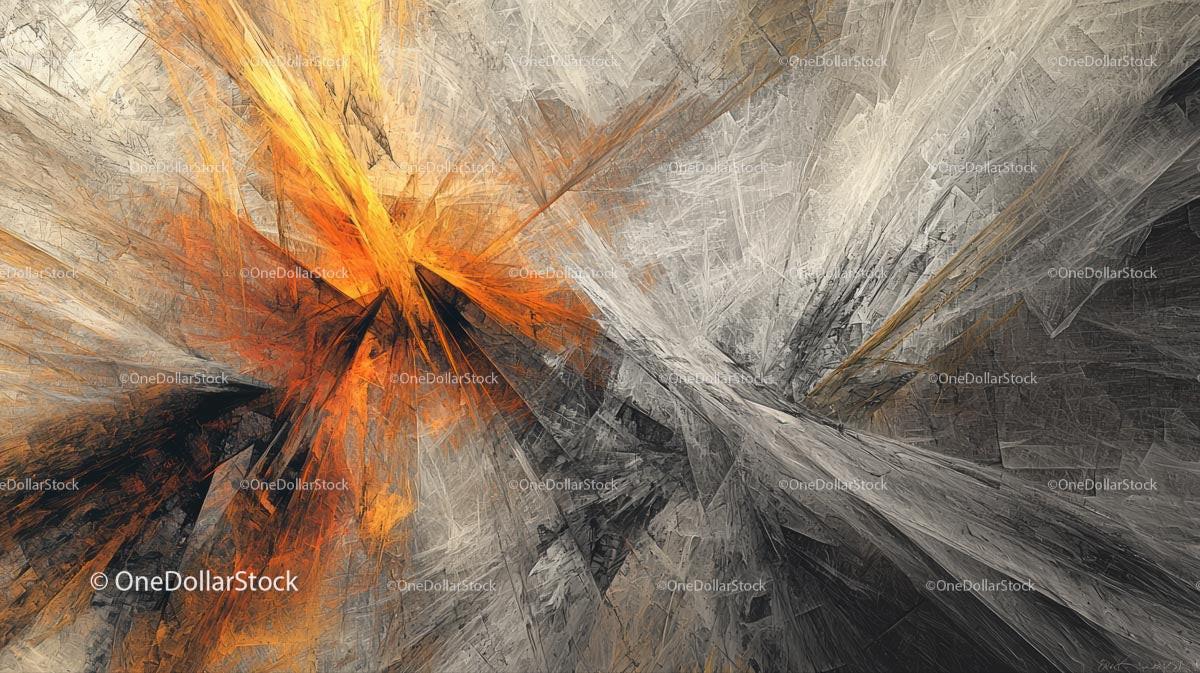 Vibrant Abstract Composition with Fiery Tones
