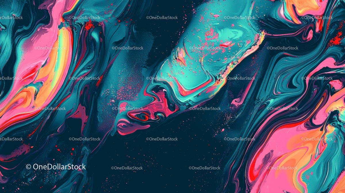 Vibrant Abstract Fluid Art with Dynamic Swirls