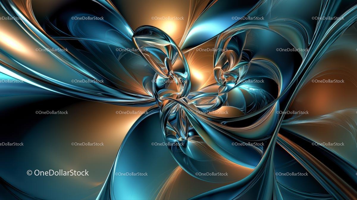 Dynamic Abstract Design with Fluid Blue and Orange Shapes
