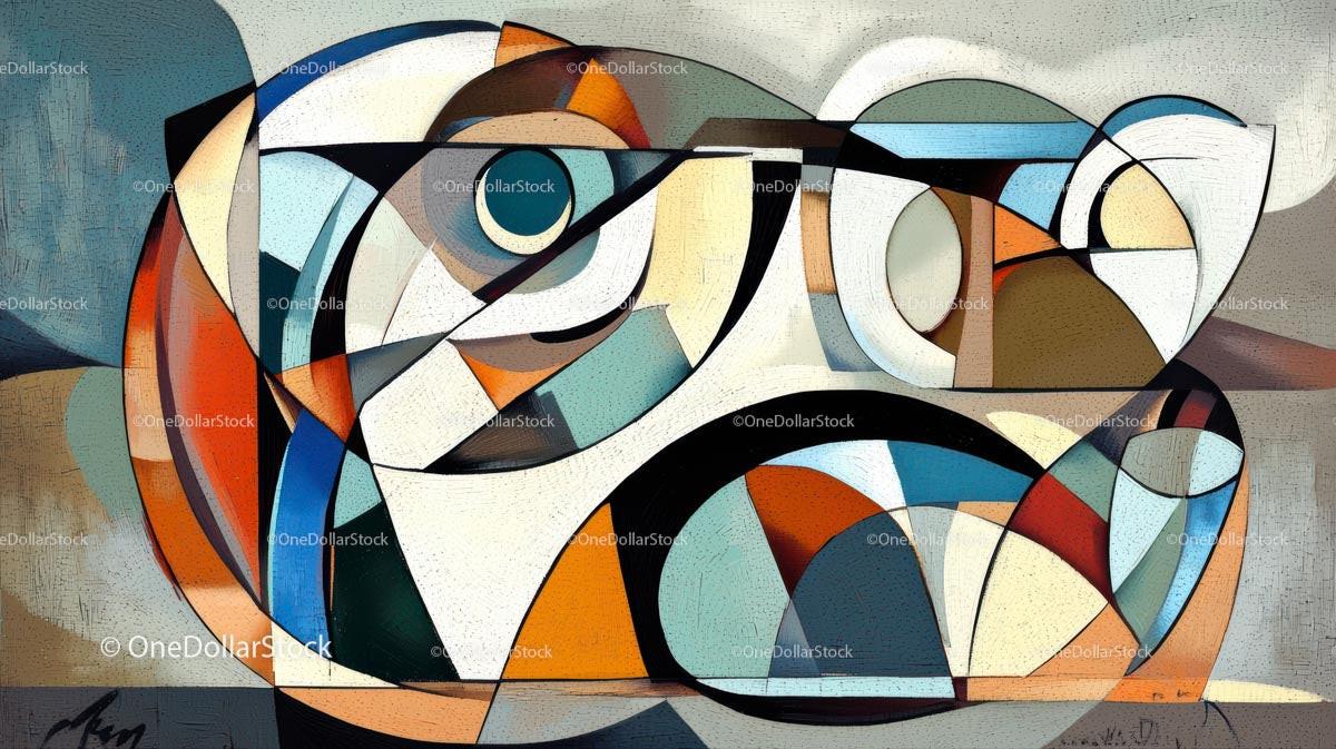 Abstract Geometric Artwork in Vibrant Colors