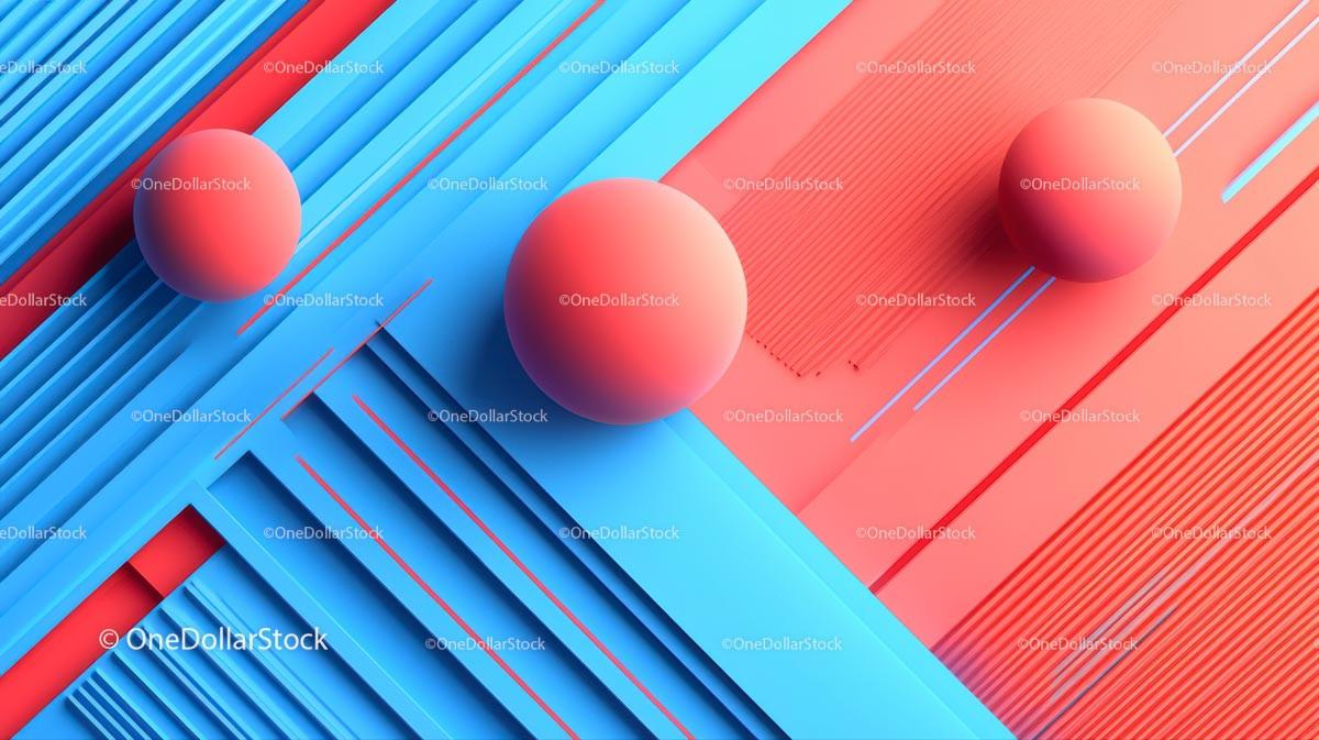 Vibrant Abstract 3D Geometric Background with Spheres