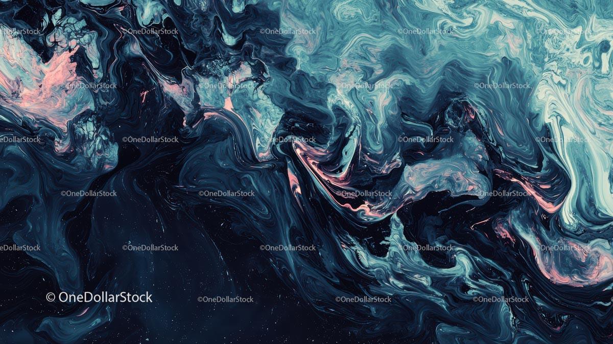 Abstract Swirls of Blue and Pink Marble Texture