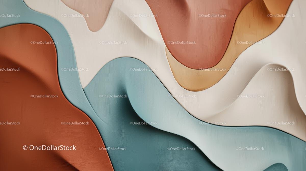 Layered Abstract Design with Soft Pastel Colors