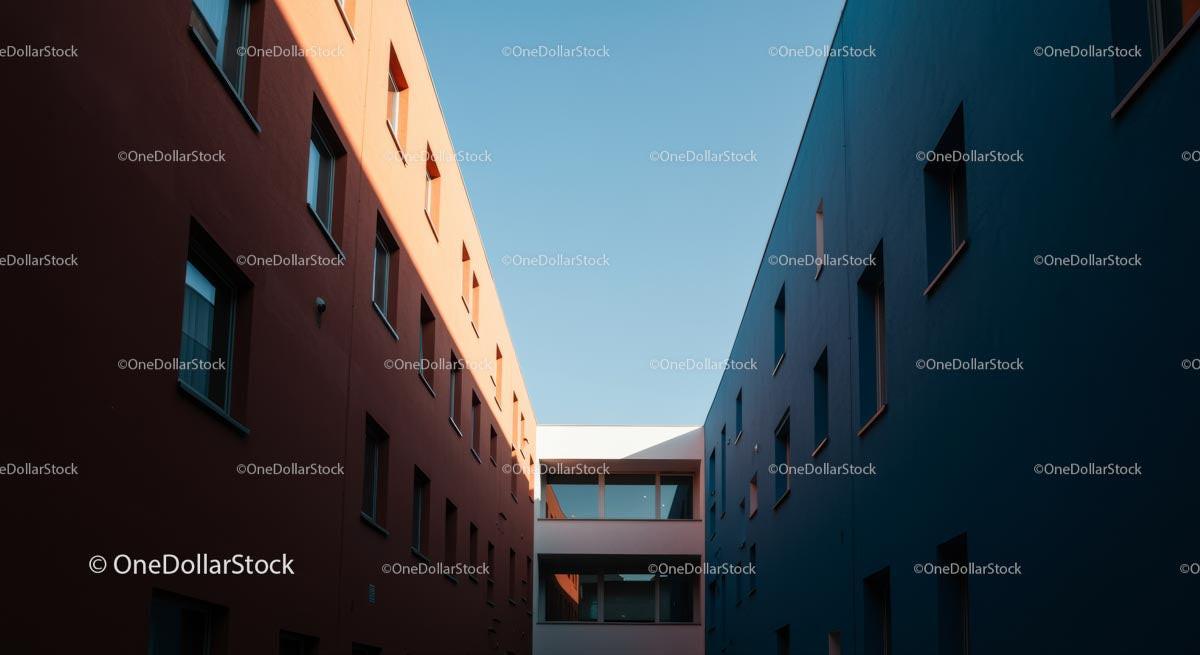 Colorful Urban Architecture Under Blue Sky
