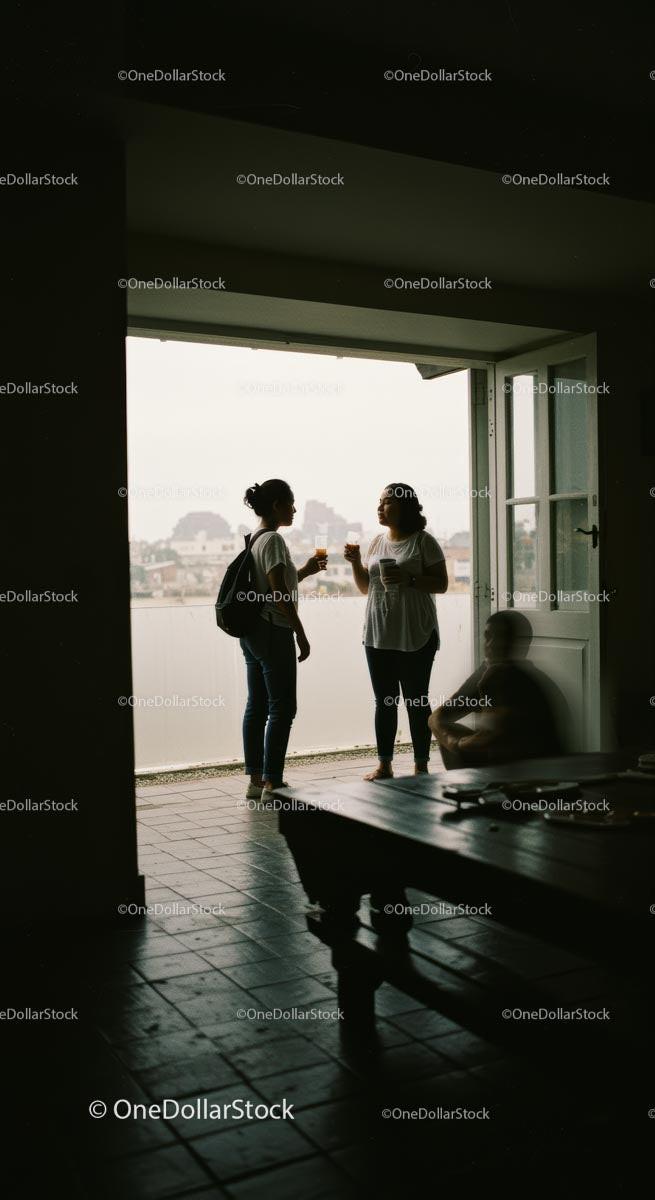 Casual Conversation by Open Balcony with City View