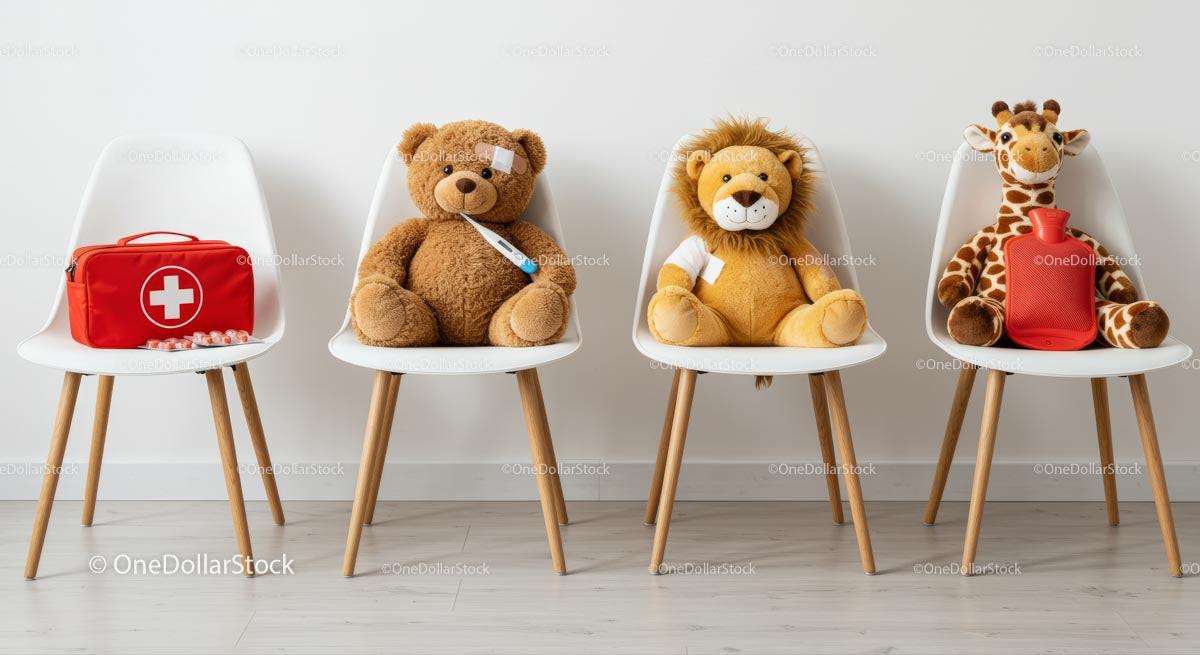 Stuffed Animals in a Pediatric Themed Setting Stock Photo Bundle preview 10