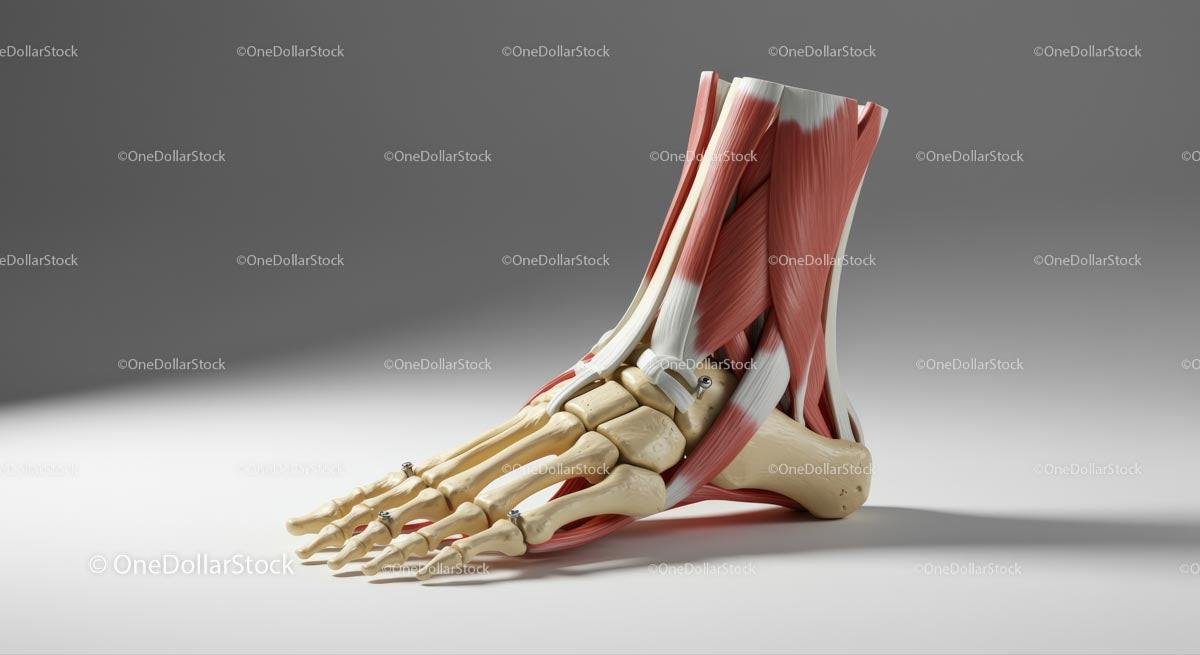 Detailed Anatomical Model of Human Foot with Muscles