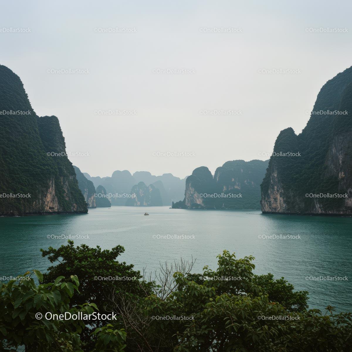 Halong Bay's Majestic Limestone Karsts and Tranquil Waters
