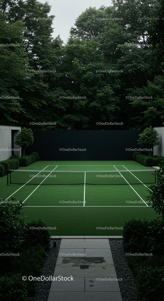 Woman Playing Tennis on Lush Green Court Stock Photo Bundle preview 11