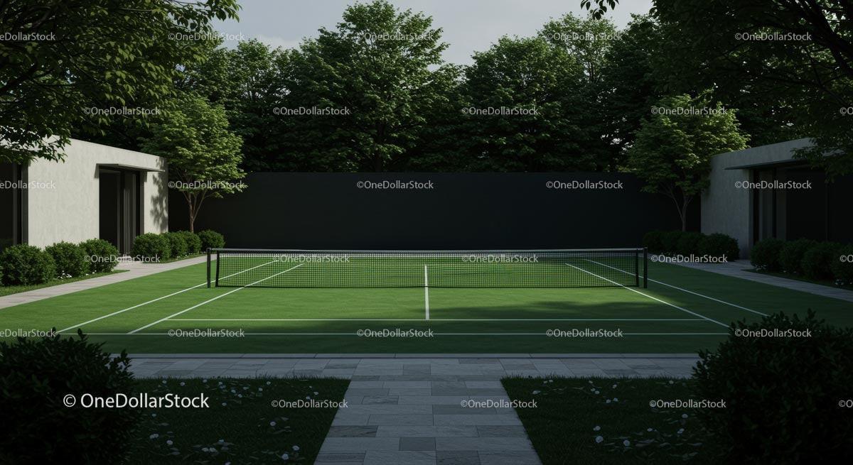 Woman Playing Tennis on Modern Outdoor Court Stock Photo Bundle preview 12