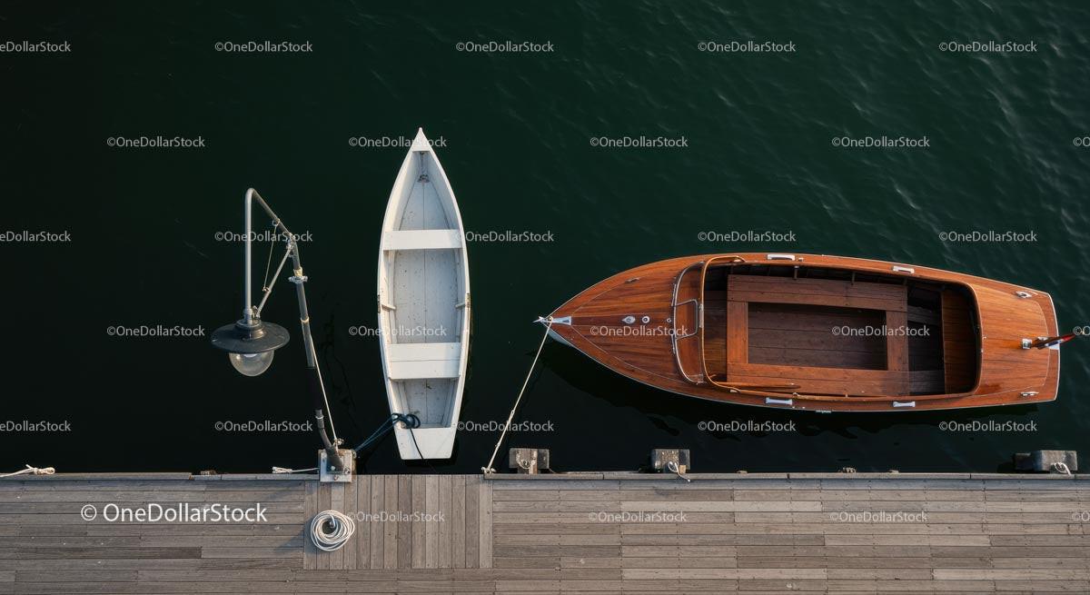 Aerial View of Luxury Yacht Beside Wooden Dock Stock Photo Bundle preview 14
