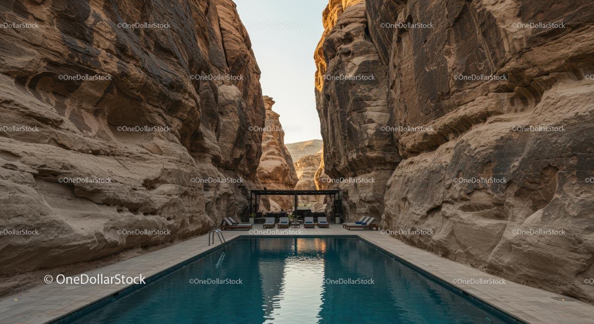 Luxury Poolside Retreat among Majestic Sandstone Cliffs
