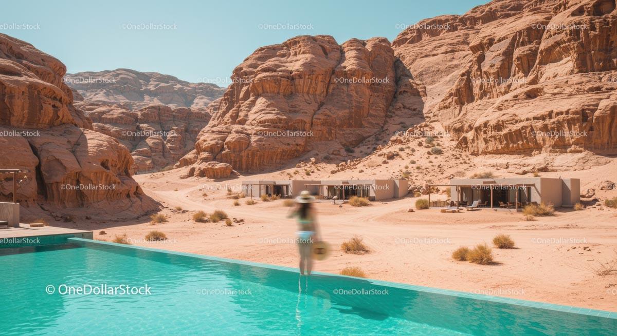 Luxury Desert Resort with Pool and Breathtaking Cliffs