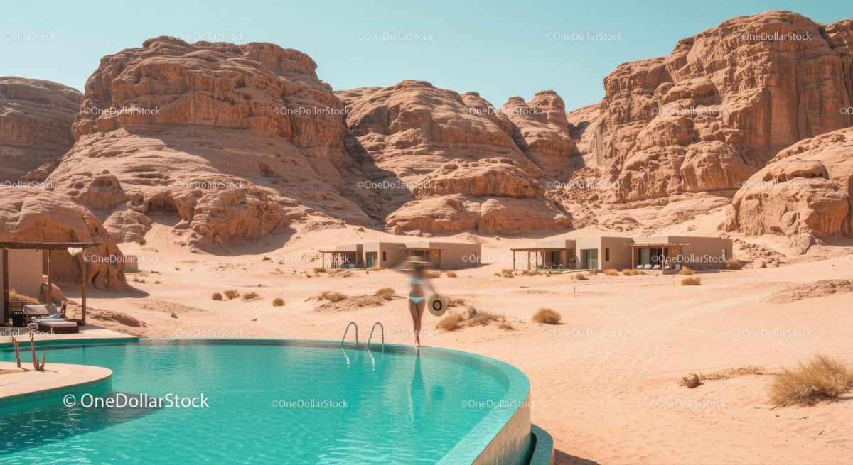 Luxury Poolside Retreat Amid Desert Cliffs