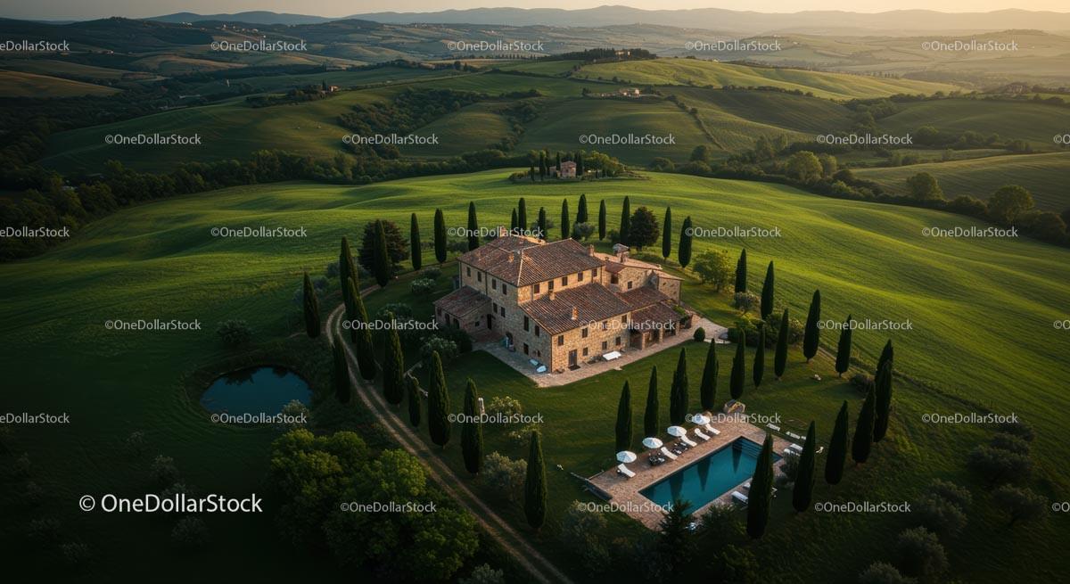 Luxurious Tuscan Villa with Pool Amid Rolling Hills