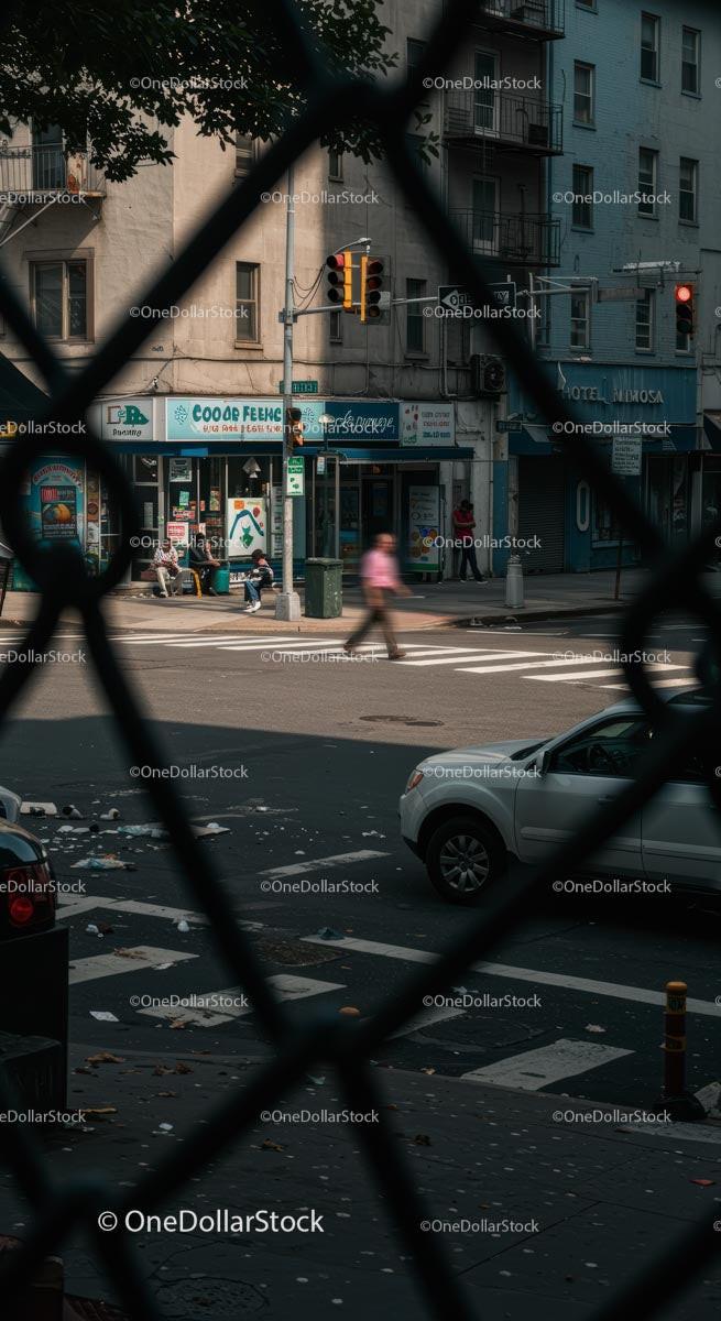 Urban Intersection with Pedestrians and Traffic Lights