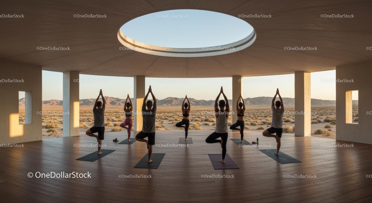 Morning Yoga Session in Stunning Desert Landscape