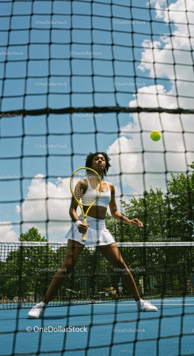 Female Tennis Player in Action at Sunny Outdoor Court Stock Photo Bundle preview 21