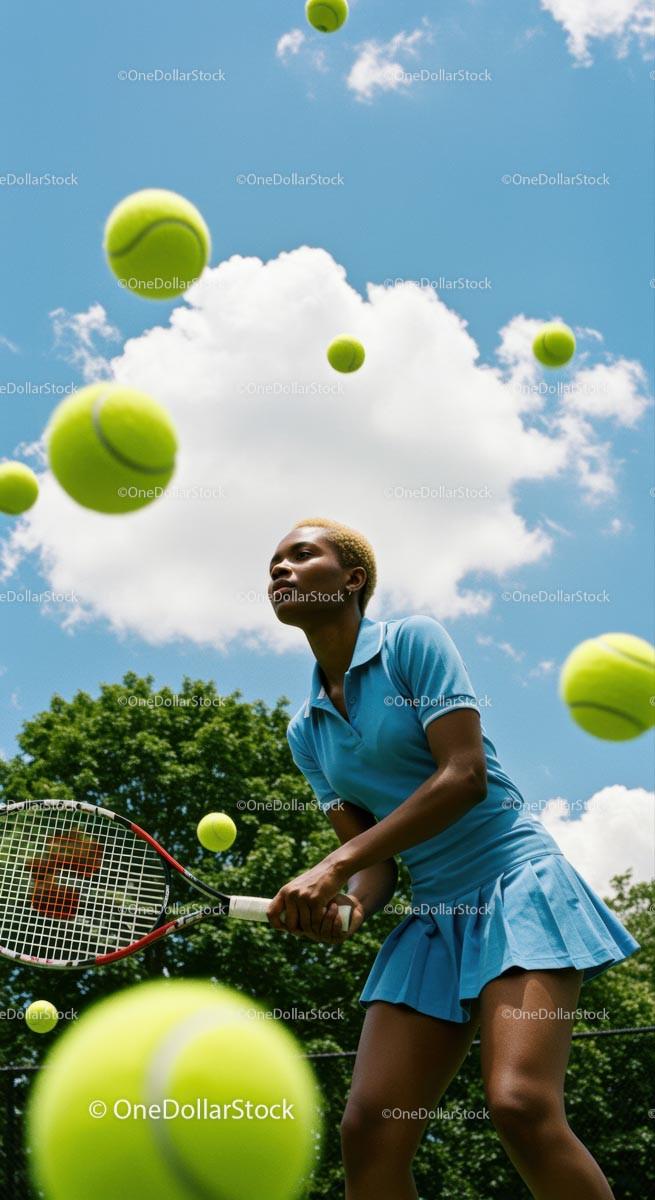 Dynamic Tennis Player in Action on a Sunny Day