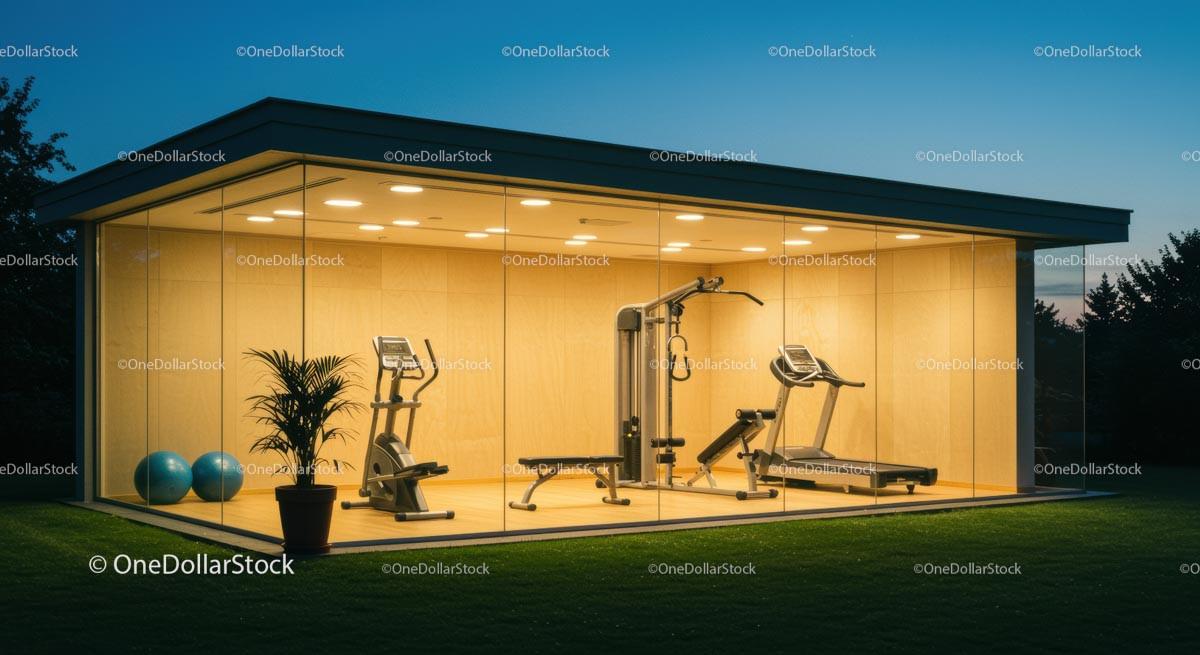 Modern Home Gym with Treadmill and Elliptical Trainer