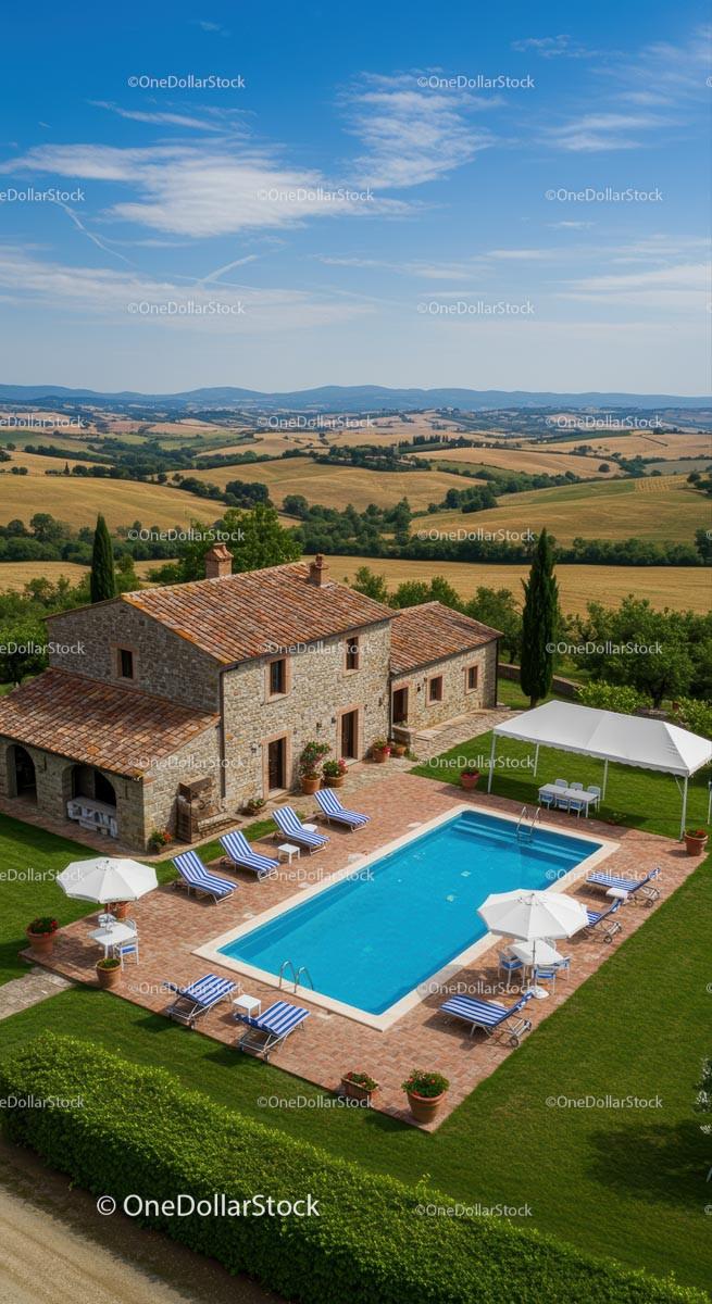 Rustic Tuscan Villa with Pool and Rolling Hills