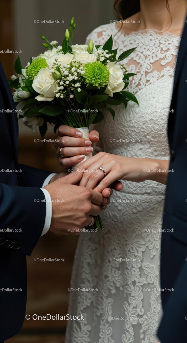Romantic Wedding Ceremony with Elegant Bridal Bouquet