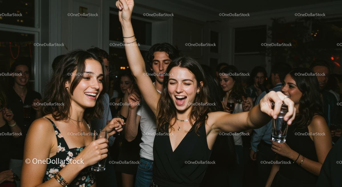 Group of Friends Enjoying a Vibrant Night Out
