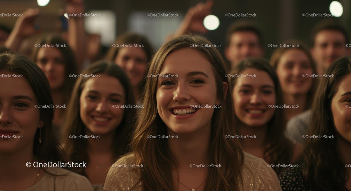 Joyful Group of Young Friends Smiling Together
