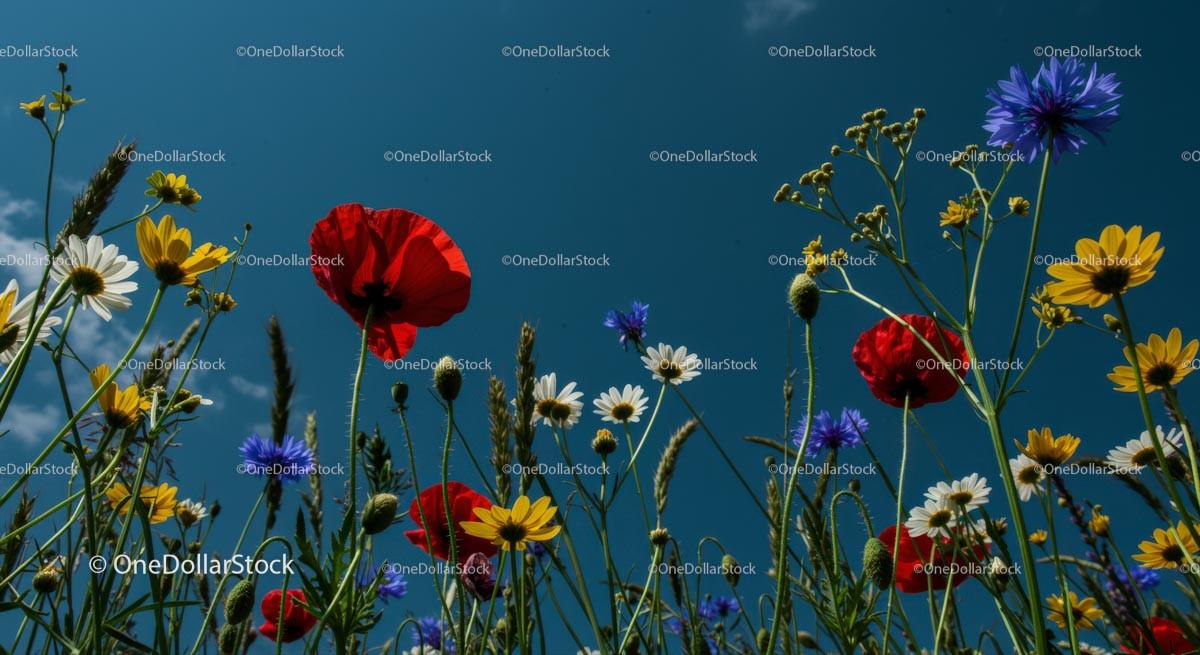 Vibrant Wildflowers in a Sunny Meadow