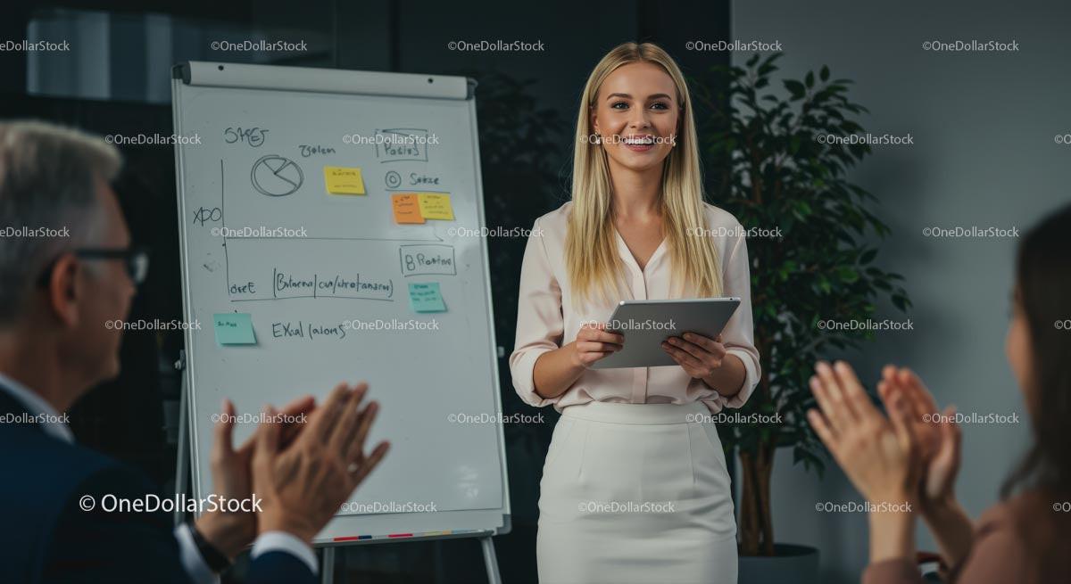 Confident Businesswoman Leading Office Presentation