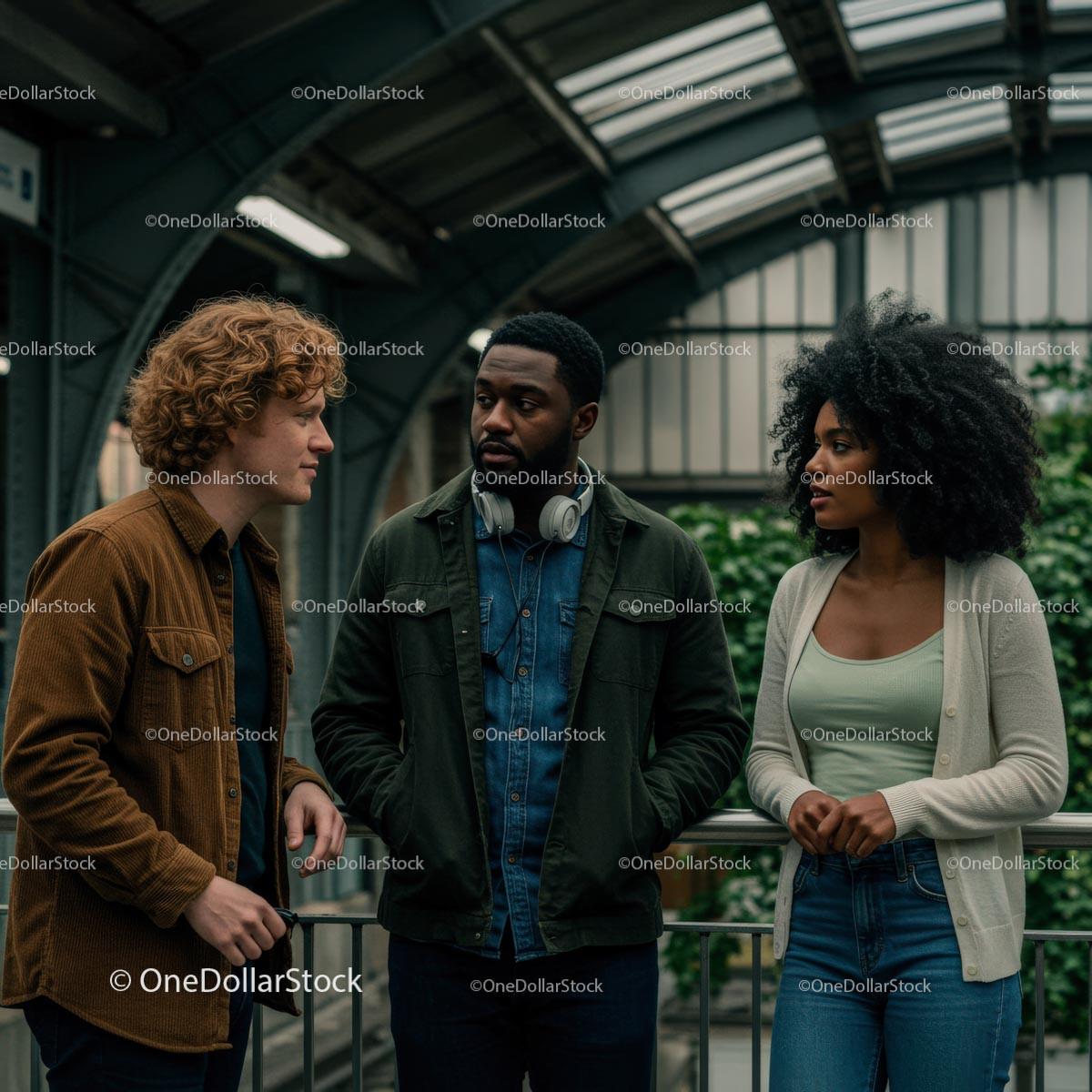 Diverse Group of Friends in Urban Setting